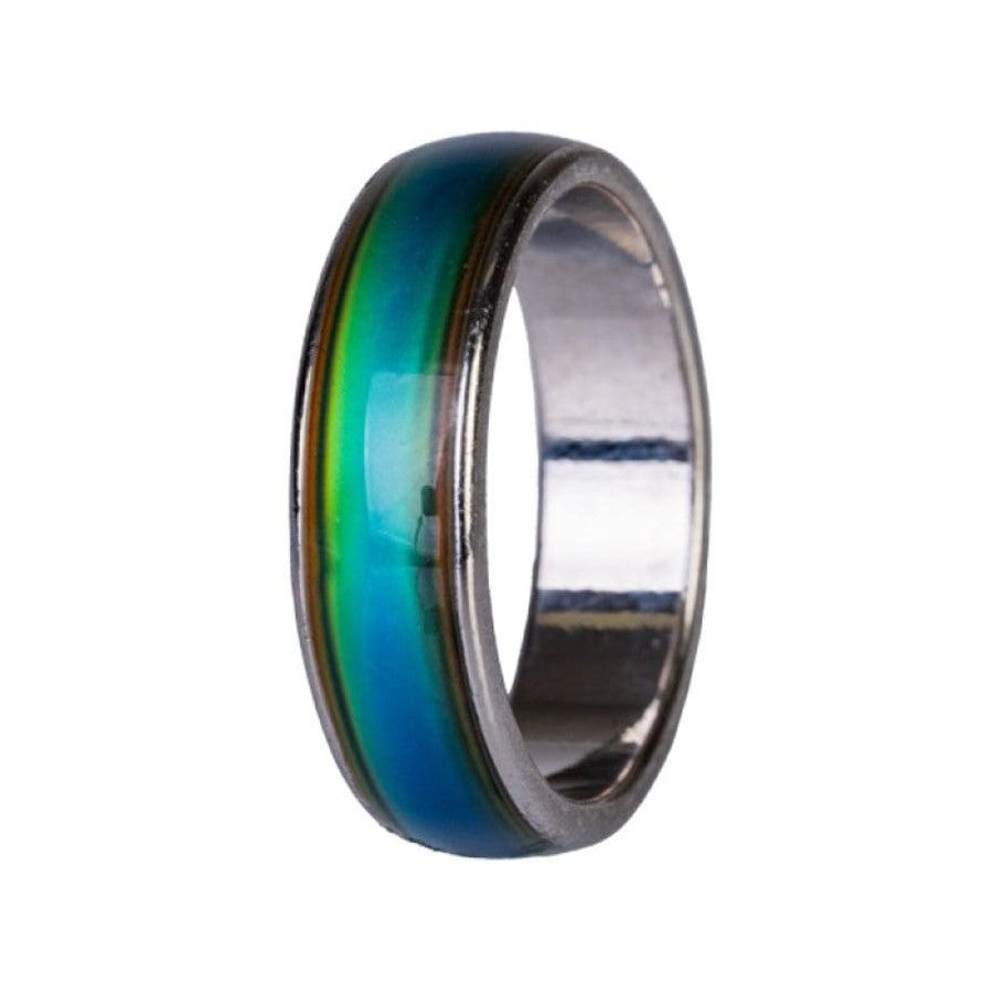 Mood Ring with blue and green gradient on a white background