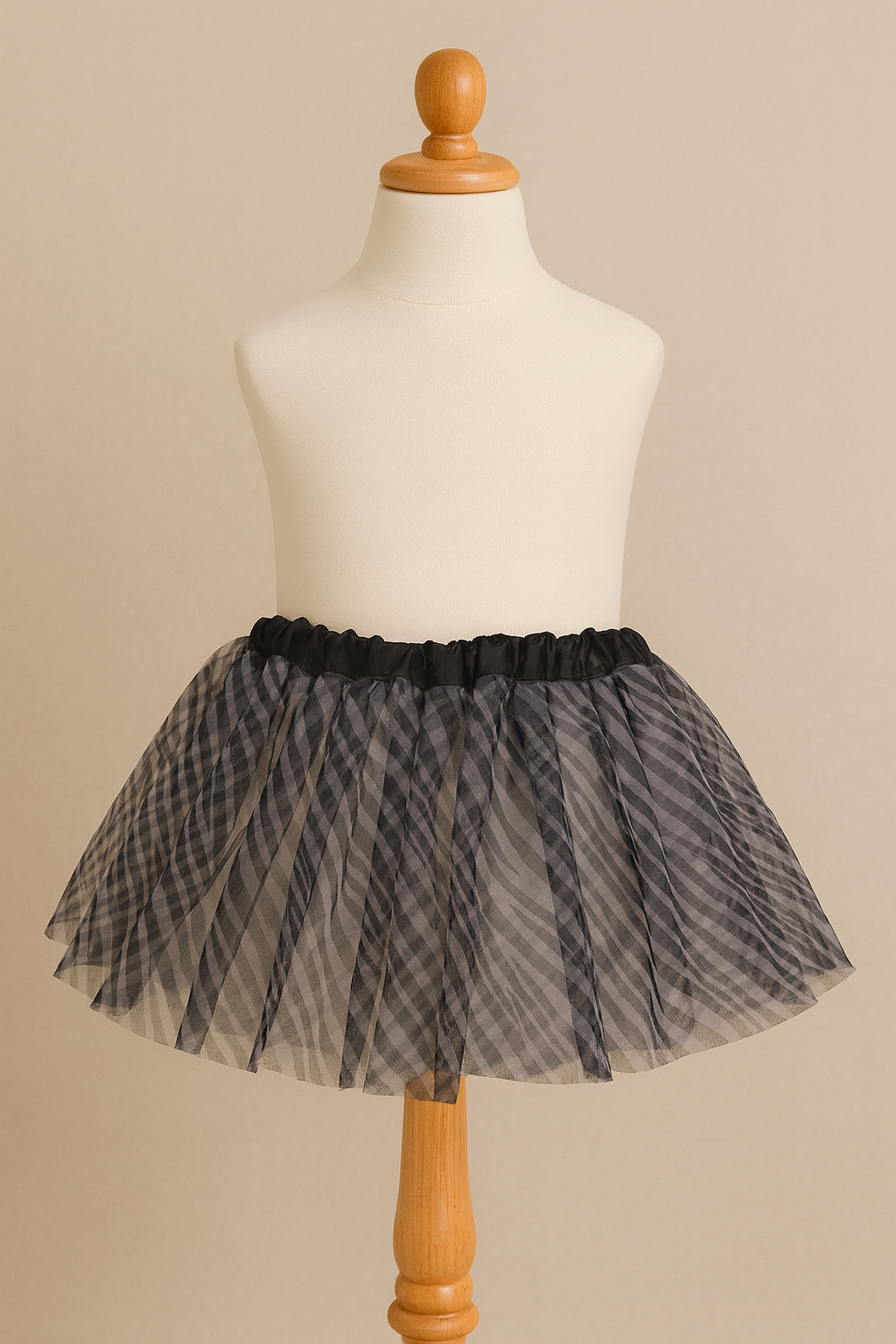 Tutu Skirt zebra print on a mannequin