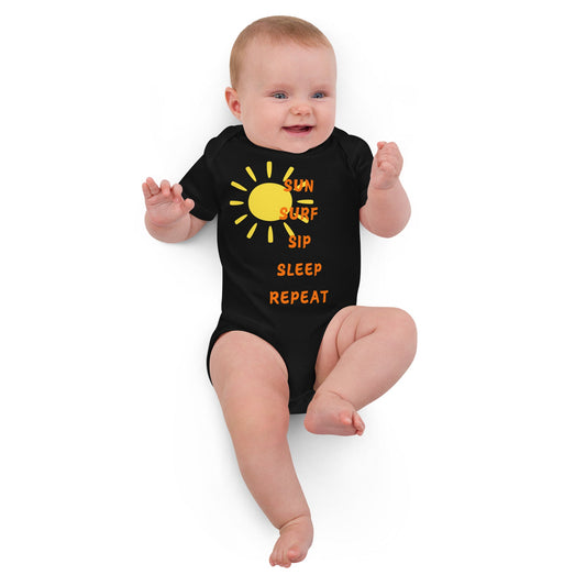 100% Organic cotton baby onesie - Black / 3-6m - Onesies