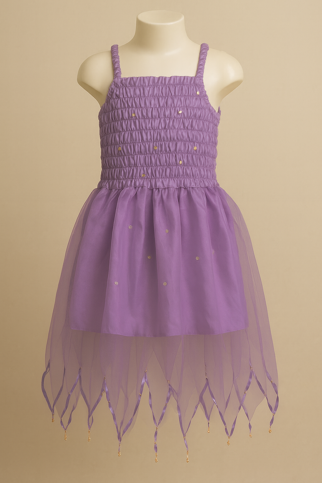 Fairy Dress Standard Lilac on a mannequin