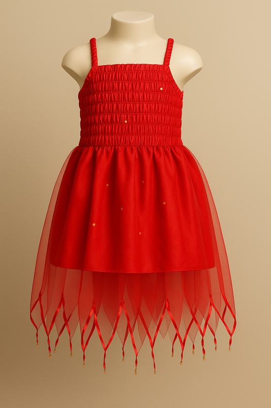Fairy Dress Standard Red  on a mannequin