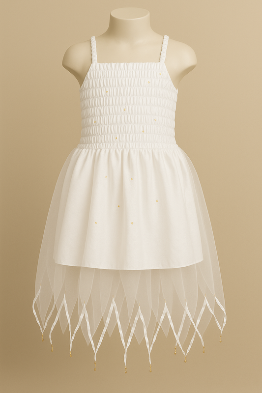 Fairy Dress Standard White on a mannequin