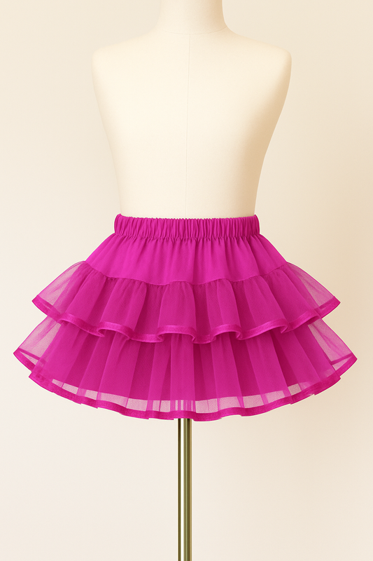 Tutu Skirt Frilly Dark Pink   on a mannequin