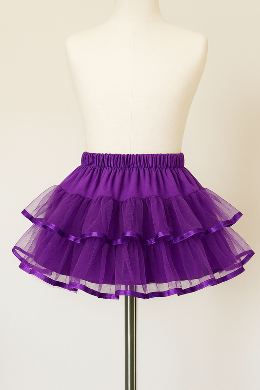 Tutu Skirt Frilly Purple  on a mannequin
