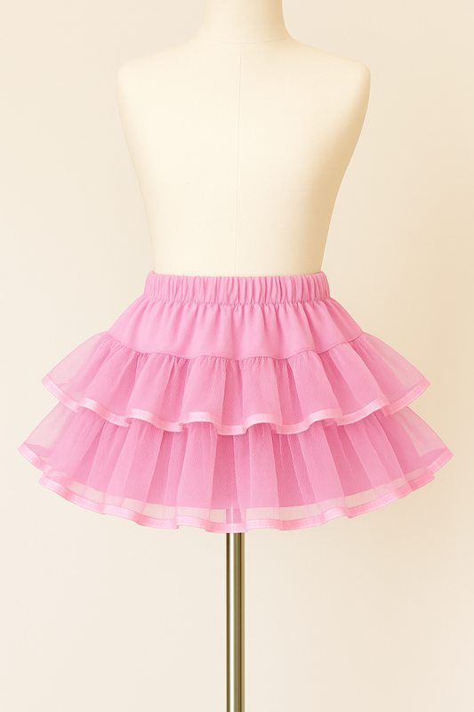 Tutu Skirt Frilly Light Pink on a mannequin