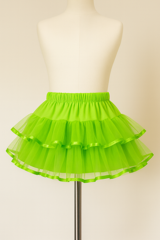 Tutu Skirt Frilly Green  on a mannequin