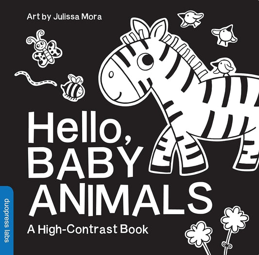 Hello, Baby Animals: A Durable High - Contrast Black - and - White Board Book for Newborns and Babies (High - Contrast Books) - Whatsedz - Book