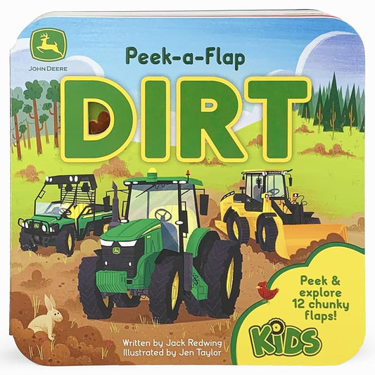 John Deere Kids Peek - a - Flap Dirt - Lift - a - Flap Board Book for Little Farmers and Tractor Lovers (John Deere Peek - a - Flap Board Book) - Whatsedz - Book