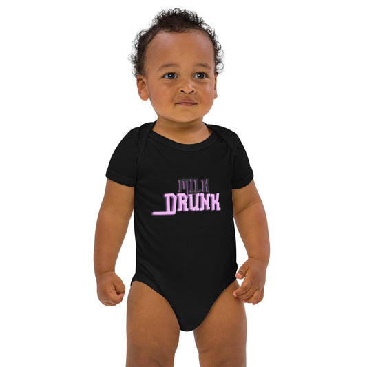 Organic cotton baby onesie - Black / 3-6m - Onesies