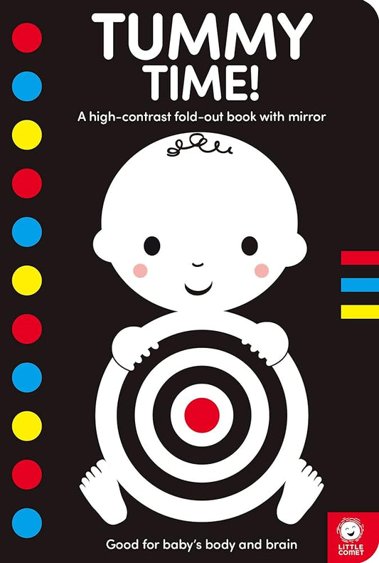 Tummy Time!: A high - contrast fold - out book with mirror for babies - Whatsedz - Book